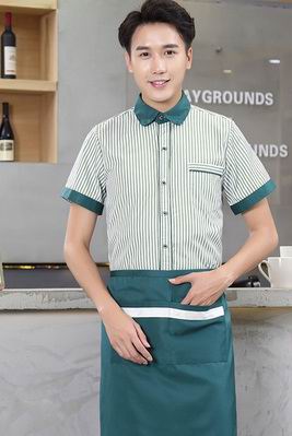 pre-oder** เสื้อพนักงานเสริฟ พนักงานโรงแรม พนักงานรีสอร์ท (สินค้าไม่รวมกางเกง) ***สินค้าไม่สามารถเปลี่ยนสีและรูปแบบได้คะ สีตามภาพ ไซร์ L XL 2XL 3XL 4XL 