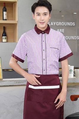 pre-oder** เสื้อพนักงานเสริฟ พนักงานโรงแรม พนักงานรีสอร์ท (สินค้าไม่รวมกางเกง) ***สินค้าไม่สามารถเปลี่ยนสีและรูปแบบได้คะ สีตามภาพ ไซร์ L XL 2XL 3XL 4XL 