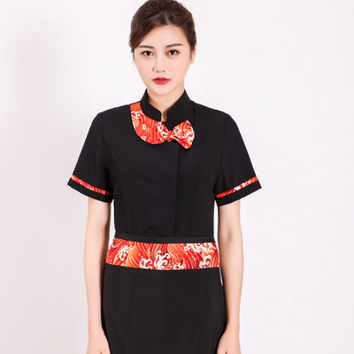pre-oder** เสื้อพนักงานเสริฟ พนักงานโรงแรม พนักงานรีสอร์ท (สินค้าไม่รวมกางเกง) ***สินค้าไม่สามารถเปลี่ยนสีและรูปแบบได้คะ สีตามภาพ ไซร์ L XL 2XL 3XL 4XL 