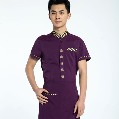 pre-oder** เสื้อพนักงานเสริฟ พนักงานโรงแรม พนักงานรีสอร์ท (สินค้าไม่รวมกางเกง) ***สินค้าไม่สามารถเปลี่ยนสีและรูปแบบได้คะ สีตามภาพ ไซร์ L XL 2XL 3XL 4XL ,