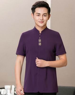 pre-oder** เสื้อพนักงานเสริฟ พนักงานโรงแรม พนักงานรีสอร์ท (สินค้าไม่รวมกางเกง) ***สินค้าไม่สามารถเปลี่ยนสีและรูปแบบได้คะ สีตามภาพ ไซร์ L XL 2XL 3XL 4XL 