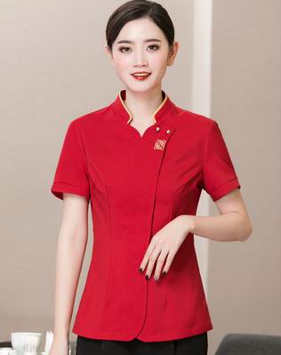 pre-oder** เสื้อพนักงานเสริฟ พนักงานโรงแรม พนักงานรีสอร์ท (สินค้าไม่รวมกางเกง) ***สินค้าไม่สามารถเปลี่ยนสีและรูปแบบได้คะ สีตามภาพ ไซร์ L XL 2XL 3XL 4XL 