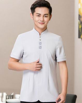 pre-oder** เสื้อพนักงานเสริฟ พนักงานโรงแรม พนักงานรีสอร์ท (สินค้าไม่รวมกางเกง) ***สินค้าไม่สามารถเปลี่ยนสีและรูปแบบได้คะ สีตามภาพ ไซร์ L XL 2XL 3XL 4XL 