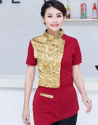 pre-oder** เสื้อพนักงานเสริฟ พนักงานโรงแรม พนักงานรีสอร์ท (สินค้าไม่รวมกางเกง) ***สินค้าไม่สามารถเปลี่ยนสีและรูปแบบได้คะ สีตามภาพ ไซร์ L XL 2XL 3XL 4XL 