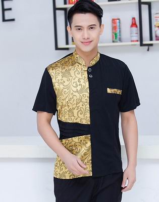 pre-oder** เสื้อพนักงานเสริฟ พนักงานโรงแรม พนักงานรีสอร์ท (สินค้าไม่รวมกางเกง) ***สินค้าไม่สามารถเปลี่ยนสีและรูปแบบได้คะ สีตามภาพ ไซร์ L XL 2XL 3XL 4XL 