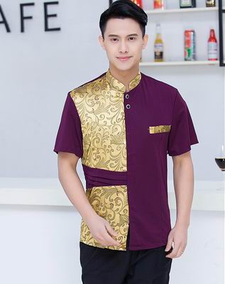 pre-oder** เสื้อพนักงานเสริฟ พนักงานโรงแรม พนักงานรีสอร์ท (สินค้าไม่รวมกางเกง) ***สินค้าไม่สามารถเปลี่ยนสีและรูปแบบได้คะ สีตามภาพ ไซร์ L XL 2XL 3XL 4XL 