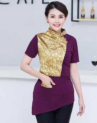 pre-oder** เสื้อพนักงานเสริฟ พนักงานโรงแรม พนักงานรีสอร์ท (สินค้าไม่รวมกางเกง) ***สินค้าไม่สามารถเปลี่ยนสีและรูปแบบได้คะ สีตามภาพ ไซร์ L XL 2XL 3XL 4XL 