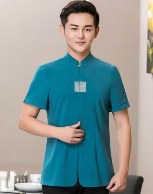 pre-oder** เสื้อพนักงานเสริฟ พนักงานโรงแรม พนักงานรีสอร์ท (สินค้าไม่รวมกางเกง) ***สินค้าไม่สามารถเปลี่ยนสีและรูปแบบได้คะ สีตามภาพ ไซร์ L XL 2XL 3XL 4XL 