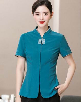 pre-oder** เสื้อพนักงานเสริฟ พนักงานโรงแรม พนักงานรีสอร์ท (สินค้าไม่รวมกางเกง) ***สินค้าไม่สามารถเปลี่ยนสีและรูปแบบได้คะ สีตามภาพ ไซร์ L XL 2XL 3XL 4XL 