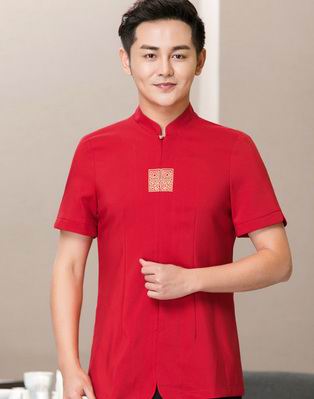 pre-oder** เสื้อพนักงานเสริฟ พนักงานโรงแรม พนักงานรีสอร์ท (สินค้าไม่รวมกางเกง) ***สินค้าไม่สามารถเปลี่ยนสีและรูปแบบได้คะ สีตามภาพ ไซร์ L XL 2XL 3XL 4XL 