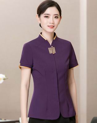 pre-oder** เสื้อพนักงานเสริฟ พนักงานโรงแรม พนักงานรีสอร์ท (สินค้าไม่รวมกางเกง) ***สินค้าไม่สามารถเปลี่ยนสีและรูปแบบได้คะ สีตามภาพ ไซร์ L XL 2XL 3XL 4XL 