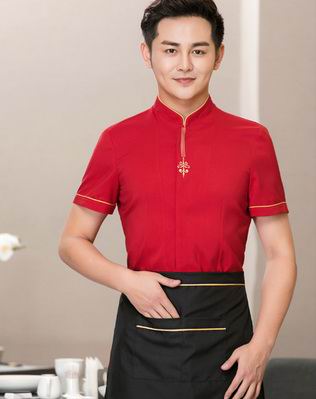 pre-oder** เสื้อพนักงานเสริฟ พนักงานโรงแรม พนักงานรีสอร์ท (สินค้าไม่รวมกางเกง) ***สินค้าไม่สามารถเปลี่ยนสีและรูปแบบได้คะ สีตามภาพ ไซร์ L XL 2XL 3XL 4XL 