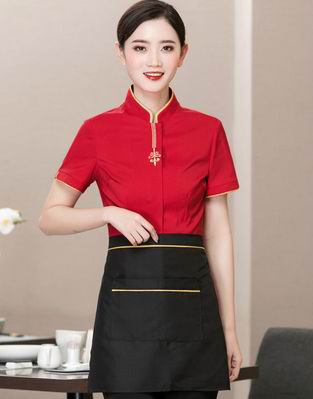 pre-oder** เสื้อพนักงานเสริฟ พนักงานโรงแรม พนักงานรีสอร์ท (สินค้าไม่รวมกางเกง) ***สินค้าไม่สามารถเปลี่ยนสีและรูปแบบได้คะ สีตามภาพ ไซร์ L XL 2XL 3XL 4XL 