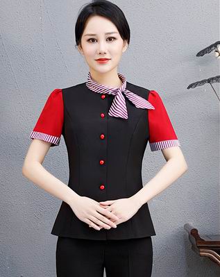 pre-oder** เสื้อพนักงานเสริฟ พนักงานโรงแรม พนักงานรีสอร์ท (สินค้าไม่รวมกางเกง) ***สินค้าไม่สามารถเปลี่ยนสีและรูปแบบได้คะ สีตามภาพ ไซร์ L XL 2XL 3XL 4XL 