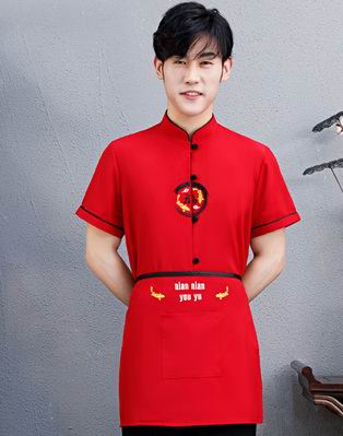 pre-oder** เสื้อพนักงานเสริฟ พนักงานโรงแรม พนักงานรีสอร์ท (สินค้าไม่รวมกางเกง) ***สินค้าไม่สามารถเปลี่ยนสีและรูปแบบได้คะ สีตามภาพ ไซร์ L XL 2XL 3XL 4XL 