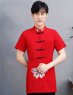 pre-oder** เสื้อพนักงานเสริฟ พนักงานโรงแรม พนักงานรีสอร์ท (สินค้าไม่รวมกางเกง) ***สินค้าไม่สามารถเปลี่ยนสีและรูปแบบได้คะ สีตามภาพ ไซร์ L XL 2XL 3XL 4XL 