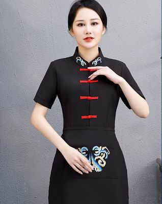 pre-oder** เสื้อพนักงานเสริฟ พนักงานโรงแรม พนักงานรีสอร์ท (สินค้าไม่รวมกางเกง) ***สินค้าไม่สามารถเปลี่ยนสีและรูปแบบได้คะ สีตามภาพ ไซร์ L XL 2XL 3XL 4XL 