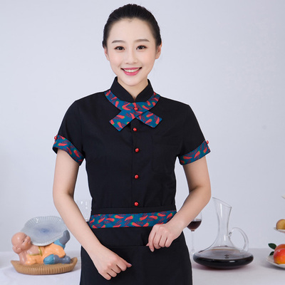 pre-oder** เสื้อพนักงานเสริฟ พนักงานโรงแรม พนักงานรีสอร์ท (สินค้าไม่รวมกางเกง) ***สินค้าไม่สามารถเปลี่ยนสีและรูปแบบได้คะ สีตามภาพ ไซร์ L XL 2XL 3XL 4XL 