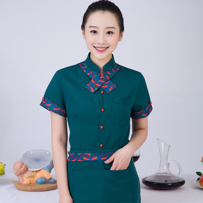 pre-oder** เสื้อพนักงานเสริฟ พนักงานโรงแรม พนักงานรีสอร์ท (สินค้าไม่รวมกางเกง) ***สินค้าไม่สามารถเปลี่ยนสีและรูปแบบได้คะ สีตามภาพ ไซร์ L XL 2XL 3XL 4XL 