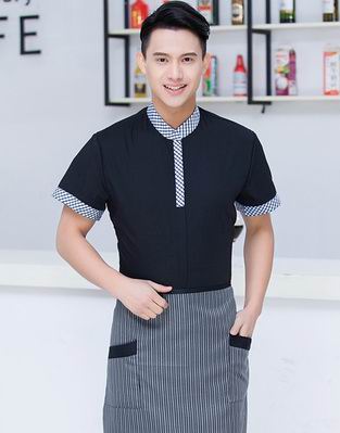 pre-oder** เสื้อพนักงานเสริฟ พนักงานโรงแรม พนักงานรีสอร์ท (สินค้าไม่รวมกางเกง) ***สินค้าไม่สามารถเปลี่ยนสีและรูปแบบได้คะ สีตามภาพ ไซร์ L XL 2XL 3XL 4XL 