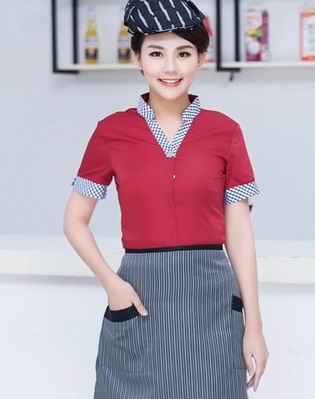 pre-oder** เสื้อพนักงานเสริฟ พนักงานโรงแรม พนักงานรีสอร์ท (สินค้าไม่รวมกางเกง) ***สินค้าไม่สามารถเปลี่ยนสีและรูปแบบได้คะ สีตามภาพ ไซร์ L XL 2XL 3XL 4XL 