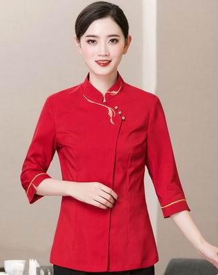 pre-oder** เสื้อพนักงานเสริฟ พนักงานโรงแรม พนักงานรีสอร์ท (สินค้าไม่รวมกางเกง) ***สินค้าไม่สามารถเปลี่ยนสีและรูปแบบได้คะ สีตามภาพ ไซร์ L XL 2XL 3XL 4XL 