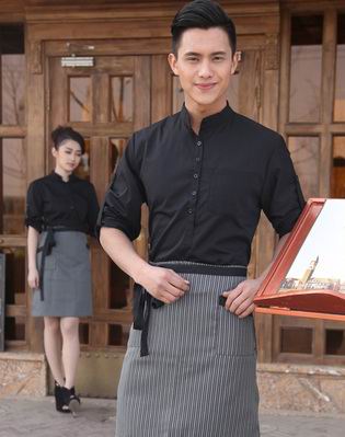 pre-oder** เสื้อพนักงานเสริฟ พนักงานโรงแรม พนักงานรีสอร์ท (สินค้าไม่รวมกางเกง) ***สินค้าไม่สามารถเปลี่ยนสีและรูปแบบได้คะ สีตามภาพ ไซร์ L XL 2XL 3XL 4XL 