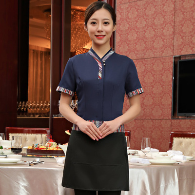 pre-oder** เสื้อพนักงานเสริฟ พนักงานโรงแรม พนักงานรีสอร์ท (สินค้าไม่รวมกางเกง) ***สินค้าไม่สามารถเปลี่ยนสีและรูปแบบได้คะ สีตามภาพ ไซร์ L XL 2XL 3XL 4XL 