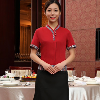 pre-oder** เสื้อพนักงานเสริฟ พนักงานโรงแรม พนักงานรีสอร์ท (สินค้าไม่รวมกางเกง) ***สินค้าไม่สามารถเปลี่ยนสีและรูปแบบได้คะ สีตามภาพ ไซร์ L XL 2XL 3XL 4XL 