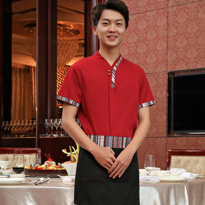 pre-oder** เสื้อพนักงานเสริฟ พนักงานโรงแรม พนักงานรีสอร์ท (สินค้าไม่รวมกางเกง) ***สินค้าไม่สามารถเปลี่ยนสีและรูปแบบได้คะ สีตามภาพ ไซร์ L XL 2XL 3XL 4XL 