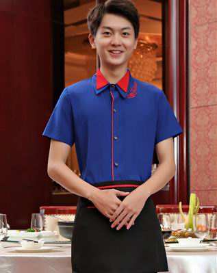 pre-oder** เสื้อพนักงานเสริฟ พนักงานโรงแรม พนักงานรีสอร์ท (สินค้าไม่รวมกางเกง) ***สินค้าไม่สามารถเปลี่ยนสีและรูปแบบได้คะ สีตามภาพ ไซร์ L XL 2XL 3XL 4XL 