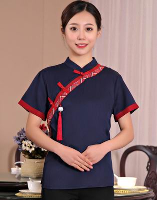 pre-oder** เสื้อพนักงานเสริฟ พนักงานโรงแรม พนักงานรีสอร์ท (สินค้าไม่รวมกางเกง) ***สินค้าไม่สามารถเปลี่ยนสีและรูปแบบได้คะ สีตามภาพ ไซร์ L XL 2XL 3XL 4XL 