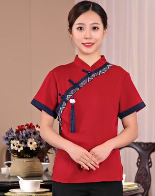 pre-oder** เสื้อพนักงานเสริฟ พนักงานโรงแรม พนักงานรีสอร์ท (สินค้าไม่รวมกางเกง) ***สินค้าไม่สามารถเปลี่ยนสีและรูปแบบได้คะ สีตามภาพ ไซร์ L XL 2XL 3XL 4XL 