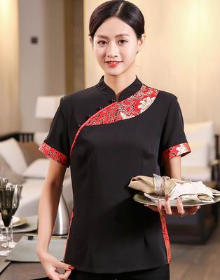 pre-oder** เสื้อพนักงานเสริฟ พนักงานโรงแรม พนักงานรีสอร์ท (สินค้าไม่รวมกางเกง) ***สินค้าไม่สามารถเปลี่ยนสีและรูปแบบได้คะ สีตามภาพ ไซร์ L XL 2XL 3XL 4XL 