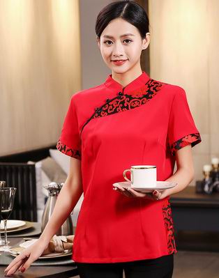 pre-oder** เสื้อพนักงานเสริฟ พนักงานโรงแรม พนักงานรีสอร์ท (สินค้าไม่รวมกางเกง) ***สินค้าไม่สามารถเปลี่ยนสีและรูปแบบได้คะ สีตามภาพ ไซร์ L XL 2XL 3XL 4XL 