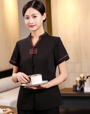 pre-oder** เสื้อพนักงานเสริฟ พนักงานโรงแรม พนักงานรีสอร์ท (สินค้าไม่รวมกางเกง) ***สินค้าไม่สามารถเปลี่ยนสีและรูปแบบได้คะ สีตามภาพ ไซร์ L XL 2XL 3XL 4XL 