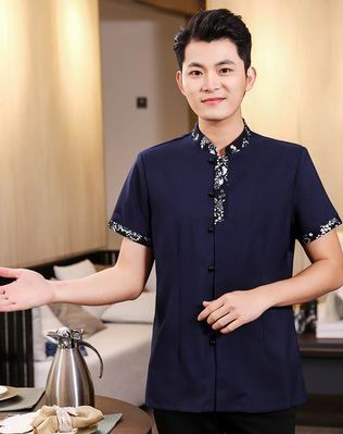 pre-oder** เสื้อพนักงานเสริฟ พนักงานโรงแรม พนักงานรีสอร์ท (สินค้าไม่รวมกางเกง) ***สินค้าไม่สามารถเปลี่ยนสีและรูปแบบได้คะ สีตามภาพ ไซร์ L XL 2XL 3XL 4XL 