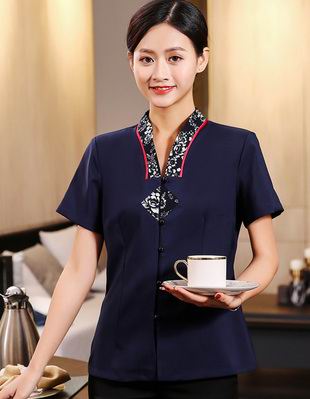 pre-oder** เสื้อพนักงานเสริฟ พนักงานโรงแรม พนักงานรีสอร์ท (สินค้าไม่รวมกางเกง) ***สินค้าไม่สามารถเปลี่ยนสีและรูปแบบได้คะ สีตามภาพ ไซร์ L XL 2XL 3XL 4XL 