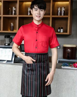 pre-oder** เสื้อพนักงานเสริฟ พนักงานโรงแรม พนักงานรีสอร์ท (สินค้าไม่รวมกางเกง) ***สินค้าไม่สามารถเปลี่ยนสีและรูปแบบได้คะ สีตามภาพ ไซร์ L XL 2XL 3XL 4XL 