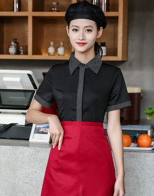 pre-oder** เสื้อพนักงานเสริฟ พนักงานโรงแรม พนักงานรีสอร์ท (สินค้าไม่รวมกางเกง) ***สินค้าไม่สามารถเปลี่ยนสีและรูปแบบได้คะ สีตามภาพ ไซร์ L XL 2XL 3XL 4XL 