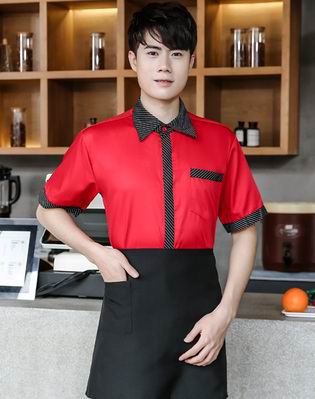 pre-oder** เสื้อพนักงานเสริฟ พนักงานโรงแรม พนักงานรีสอร์ท (สินค้าไม่รวมกางเกง) ***สินค้าไม่สามารถเปลี่ยนสีและรูปแบบได้คะ สีตามภาพ ไซร์ L XL 2XL 3XL 4XL 