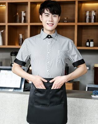 pre-oder** เสื้อพนักงานเสริฟ พนักงานโรงแรม พนักงานรีสอร์ท (สินค้าไม่รวมกางเกง) ***สินค้าไม่สามารถเปลี่ยนสีและรูปแบบได้คะ สีตามภาพ ไซร์ L XL 2XL 3XL 4XL 