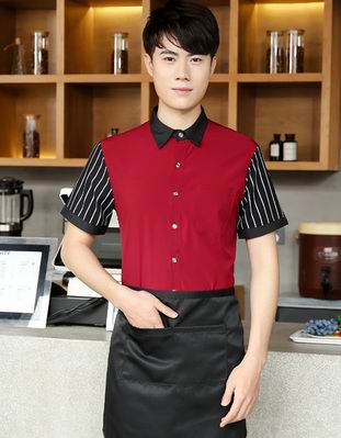 pre-oder** เสื้อพนักงานเสริฟ พนักงานโรงแรม พนักงานรีสอร์ท (สินค้าไม่รวมกางเกง) ***สินค้าไม่สามารถเปลี่ยนสีและรูปแบบได้คะ สีตามภาพ ไซร์ L XL 2XL 3XL 4XL 