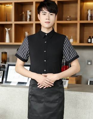 pre-oder** เสื้อพนักงานเสริฟ พนักงานโรงแรม พนักงานรีสอร์ท (สินค้าไม่รวมกางเกง) ***สินค้าไม่สามารถเปลี่ยนสีและรูปแบบได้คะ สีตามภาพ ไซร์ L XL 2XL 3XL 4XL 