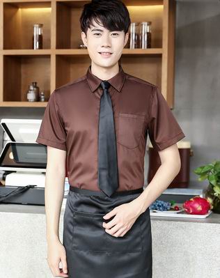 pre-oder** เสื้อพนักงานเสริฟ พนักงานโรงแรม พนักงานรีสอร์ท (สินค้าไม่รวมกางเกง) ***สินค้าไม่สามารถเปลี่ยนสีและรูปแบบได้คะ สีตามภาพ ไซร์ L XL 2XL 3XL 4XL 