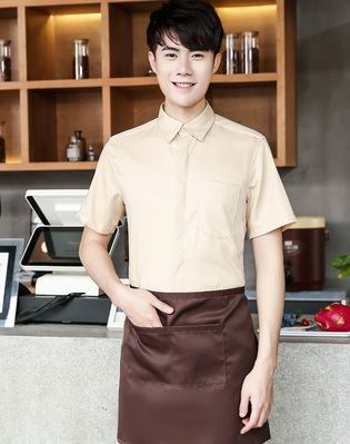 pre-oder** เสื้อพนักงานเสริฟ พนักงานโรงแรม พนักงานรีสอร์ท (สินค้าไม่รวมกางเกง) ***สินค้าไม่สามารถเปลี่ยนสีและรูปแบบได้คะ สีตามภาพ ไซร์ L XL 2XL 3XL 4XL 