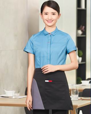 pre-oder** เสื้อพนักงานเสริฟ พนักงานโรงแรม พนักงานรีสอร์ท (สินค้าไม่รวมกางเกง) ***สินค้าไม่สามารถเปลี่ยนสีและรูปแบบได้คะ สีตามภาพ ไซร์ L XL 2XL 3XL 4XL 