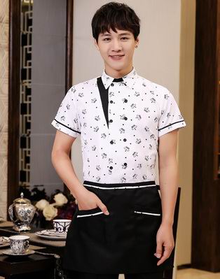 pre-oder** เสื้อพนักงานเสริฟ พนักงานโรงแรม พนักงานรีสอร์ท (สินค้าไม่รวมกางเกง) ***สินค้าไม่สามารถเปลี่ยนสีและรูปแบบได้คะ สีตามภาพ ไซร์ L XL 2XL 3XL 4XL 