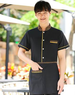 pre-oder** เสื้อพนักงานเสริฟ พนักงานโรงแรม พนักงานรีสอร์ท (สินค้าไม่รวมกางเกง) ***สินค้าไม่สามารถเปลี่ยนสีและรูปแบบได้คะ สีตามภาพ ไซร์ L XL 2XL 3XL 4XL 