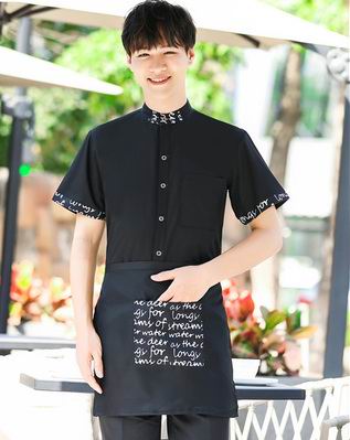 pre-oder** เสื้อพนักงานเสริฟ พนักงานโรงแรม พนักงานรีสอร์ท (สินค้าไม่รวมกางเกง) ***สินค้าไม่สามารถเปลี่ยนสีและรูปแบบได้คะ สีตามภาพ ไซร์ L XL 2XL 3XL 4XL 